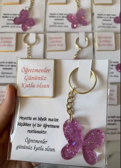 Epoksi figür anahtarlı & Çikolata Set - (20  adet)